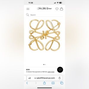 Loewe gold anagram brooch